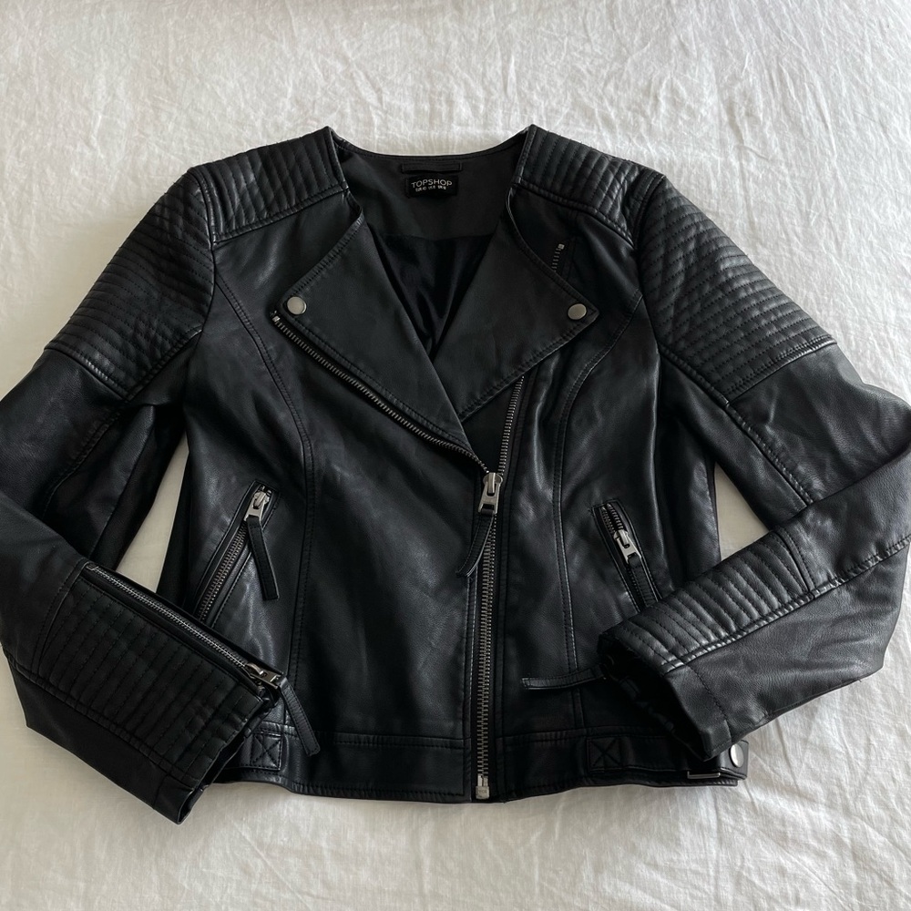 Topshop Nelly moto leather jacket